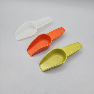 Tupperware Canister Scoops Orange Yellow White Multi-Purpose Kitchen Tool